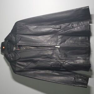 Wilsons jacket women’s size medium M med black premium leather jacket li…